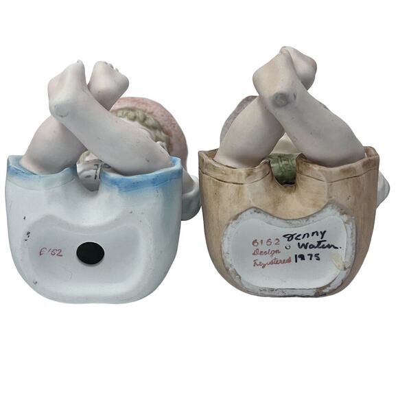 Andrea by Sadek Piano Babies #6162 Bisque Porcelain Figurines Set of 2 Vintage - Picture 7 of 7